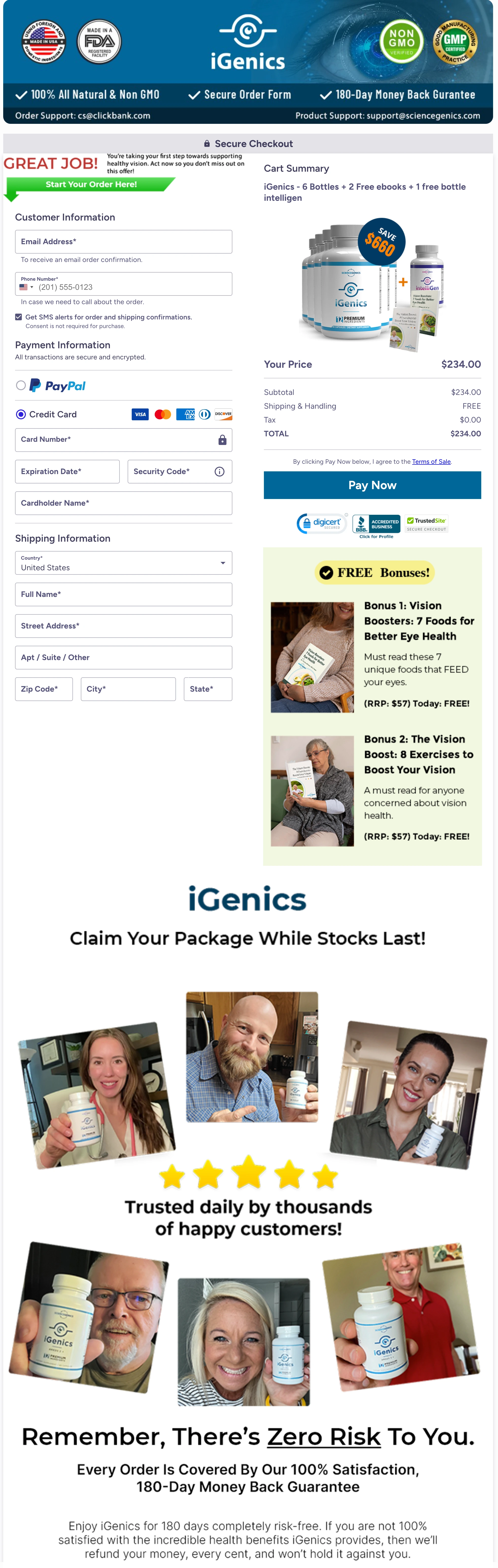 iGenics add to cart